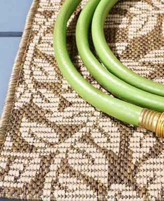 Courtyard CY0727 Natural and Brown 5'3" x 7'7" Outdoor Area Rug