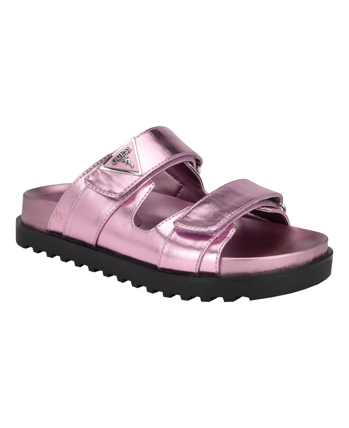 Shop Guess Women's Fabula Lug-sole Logo Footbed Sandals In Medium Pink