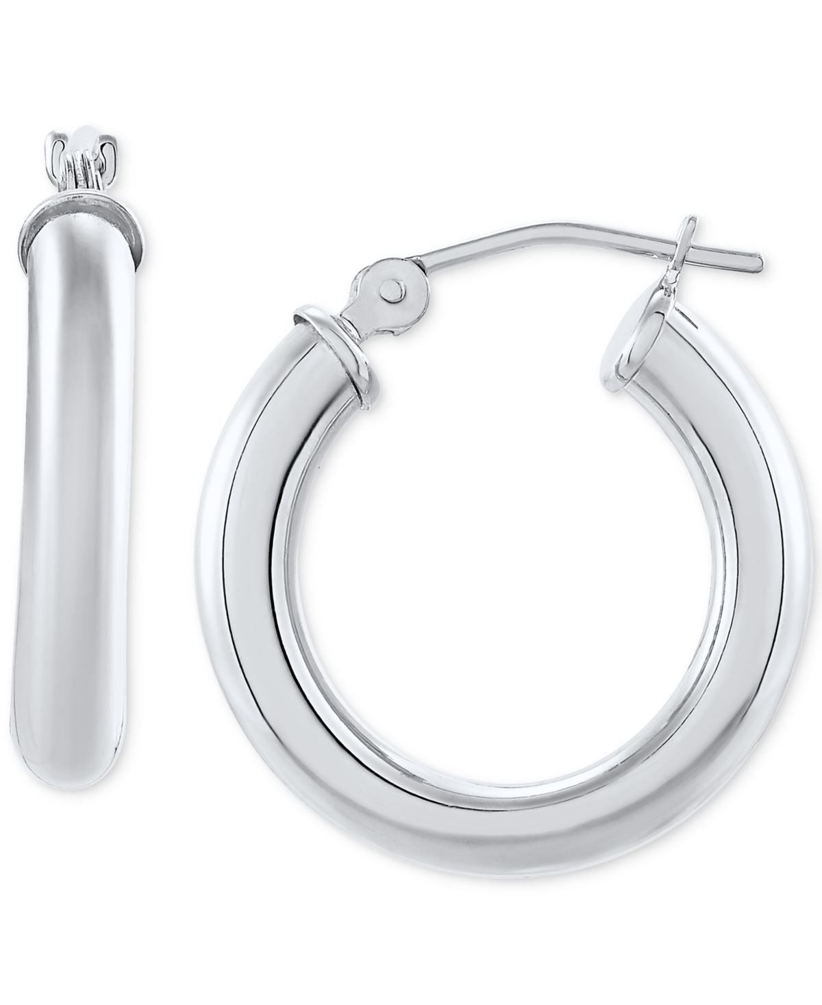 MACY'S POLISHED THIN TUBE HOOP EARRINGS (3MM) IN 14K GOLD (18MM) 