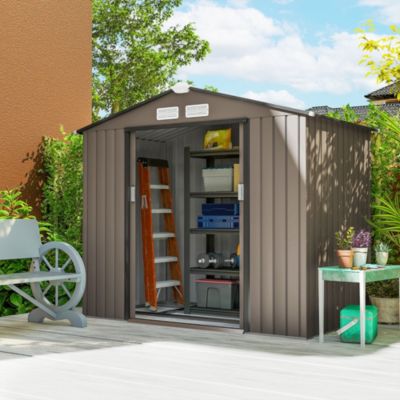 7&#39; x 4&#39; Storage Shed Garden Tool House w/ Vents Doors