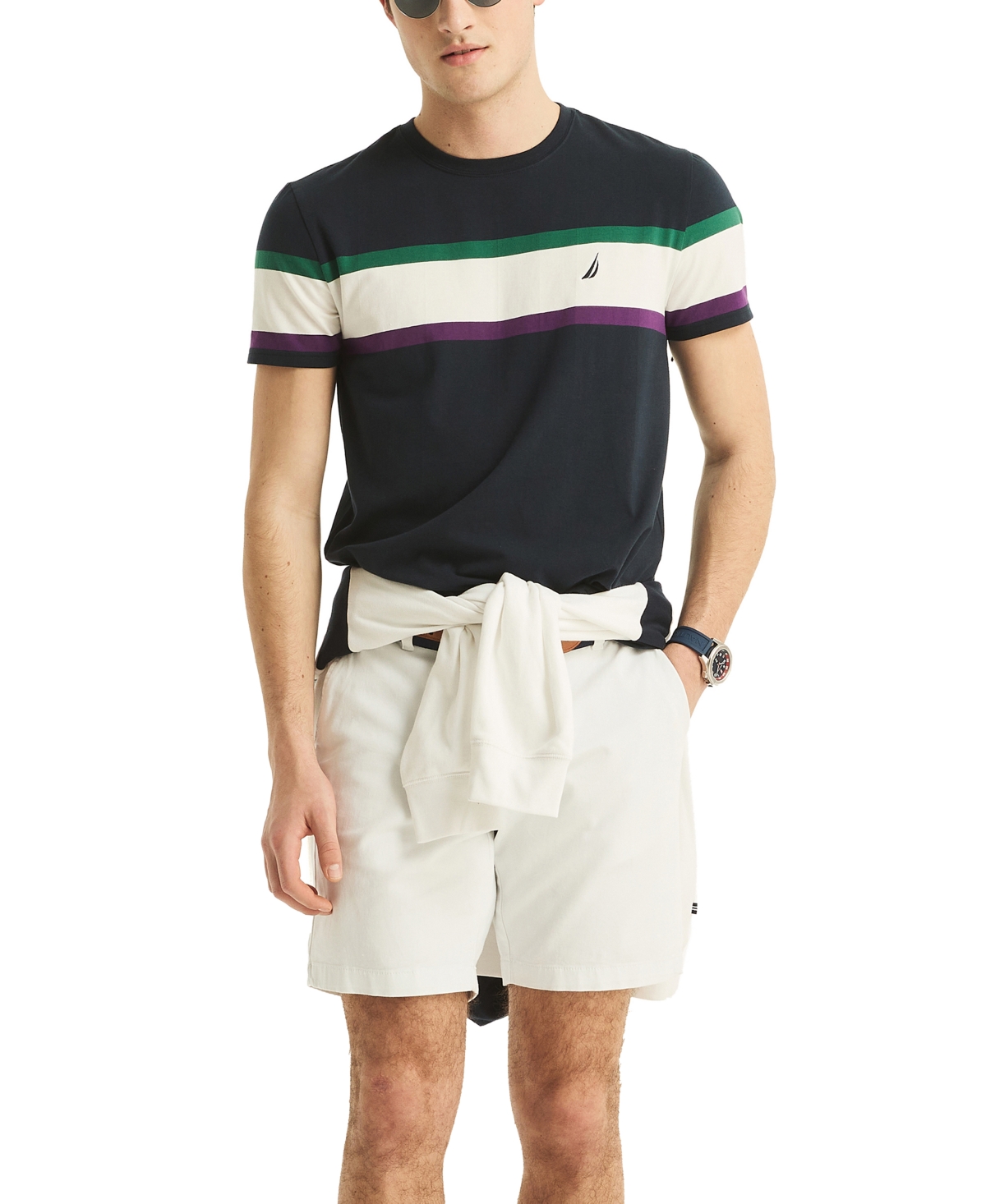 Nautica Men's Classic-Fit Colorblocked Stripe T-Shirt
