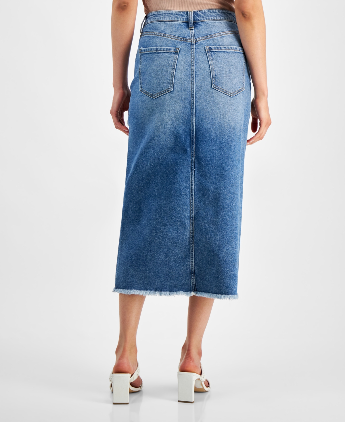 And Now This Women's Seamed Denim Midi Skirt, Created for Macy's
