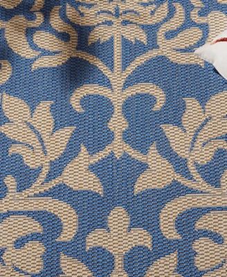 Courtyard CY3416 Blue and Natural 5'3" x 7'7" Outdoor Area Rug