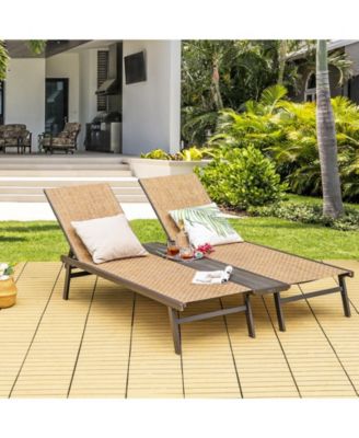 2-Person Patio Chaise Lounge with Middle Panel