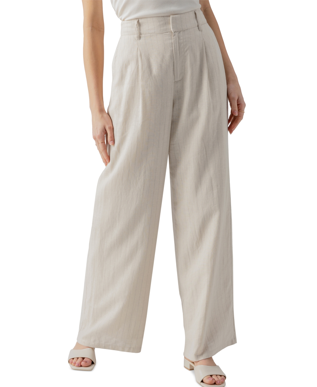 Sanctuary Women's Pleated-Front Wide-Leg Trousers