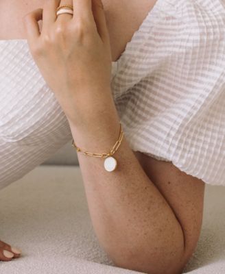 14K Gold Plated Callie Enamel Initial Bracelet