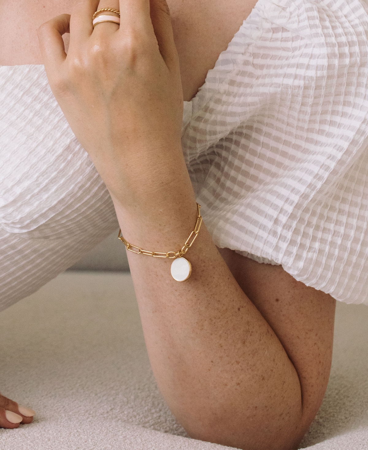 Brook & York 14k Gold Plated Callie Enamel Initial Bracelet In Gold - M