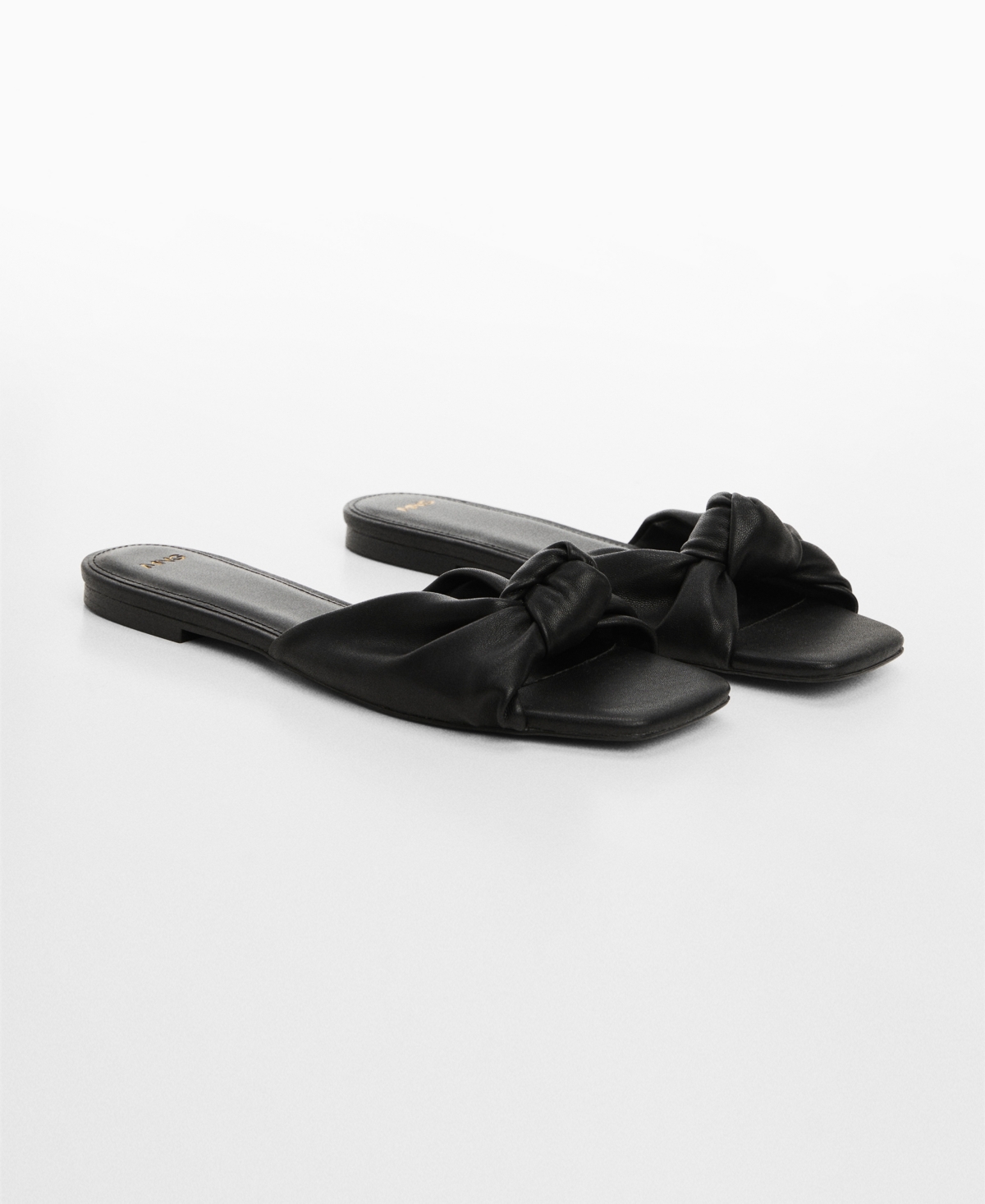 Women's Square Toe Knot Sandals - Black