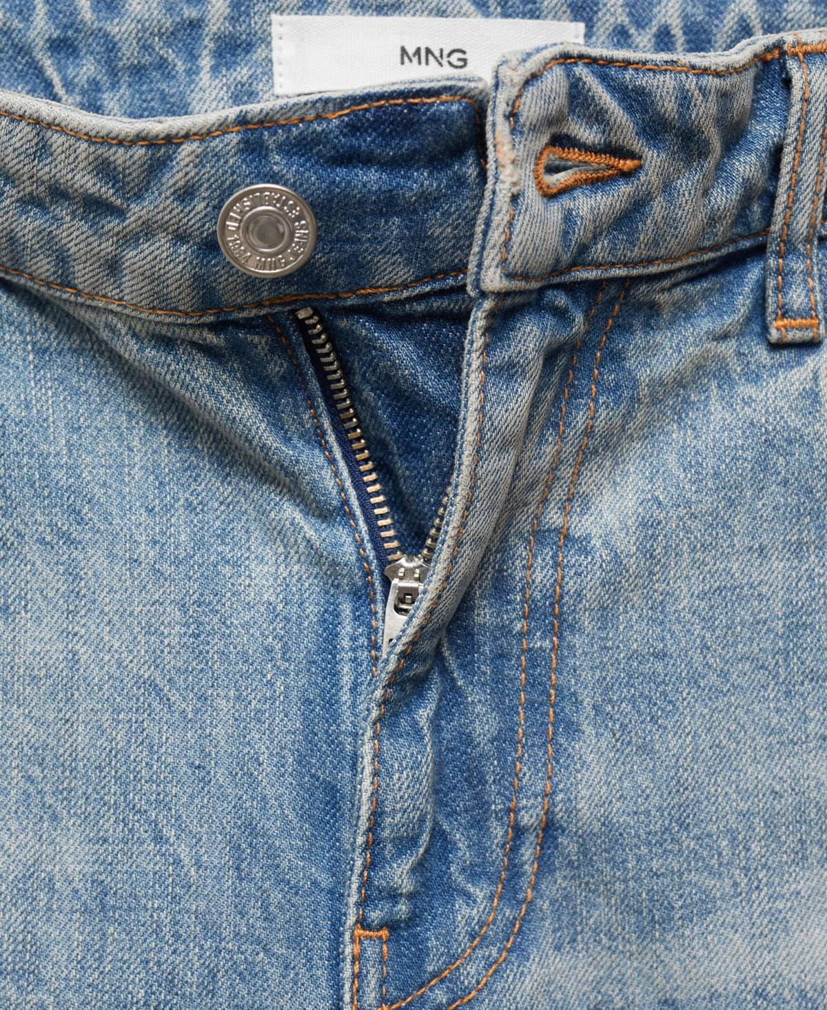 Shop Mango Women's Straight Low-waist Jeans In Open Blue