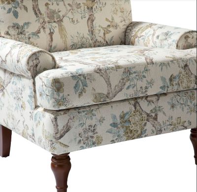 Lucretia Modern Upholstered Accent Chair with Patterned Cushion