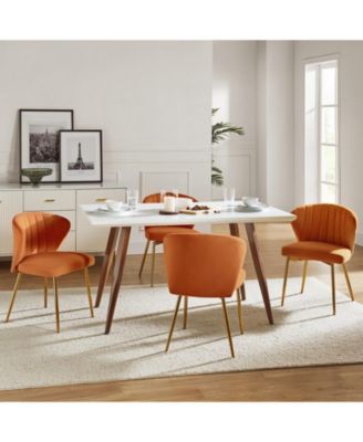 Aruna Velvet Side Chair with Metal Legs