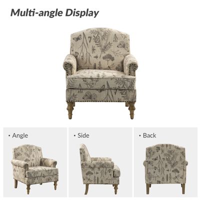 Lakeydra Farmhouse Style Armchair with Pattern Design