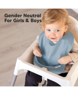 3-Pack Waterproof Baby Bibs for Eating, Lightweight, Mess Proof Toddler Bibs with Food Catcher