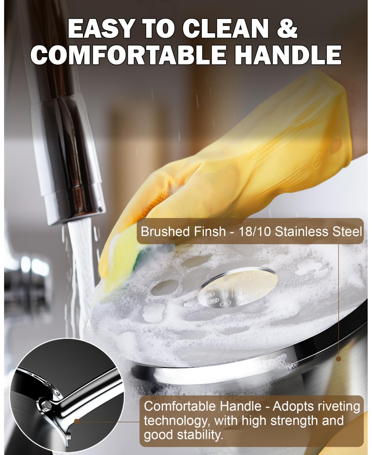 Cooks Standard Saucepan with Lid 18/10 Stainless Steel, 2-Quart Professional Sauce pot Mini Milk Pan, Oven Safe 500 , Compatible with All Stovetops