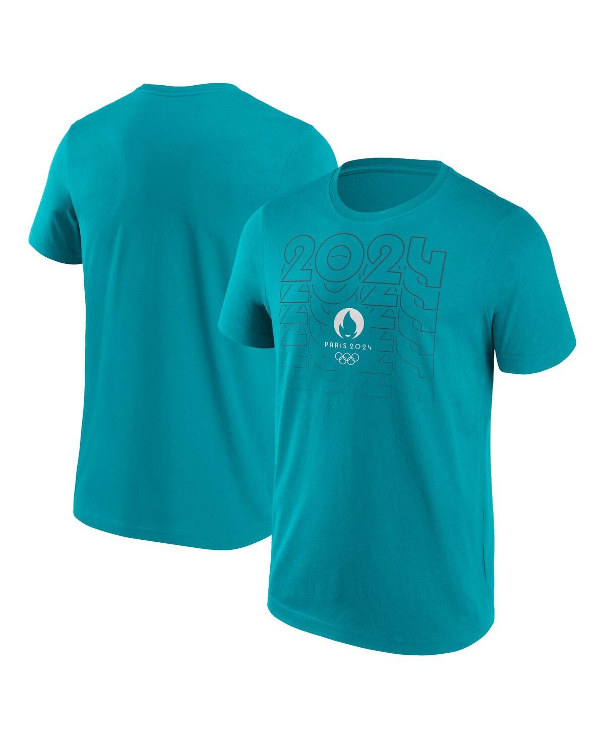 Shop Fanatics Branded Men's Aqua Paris 2024 Repeat Outline T-shirt