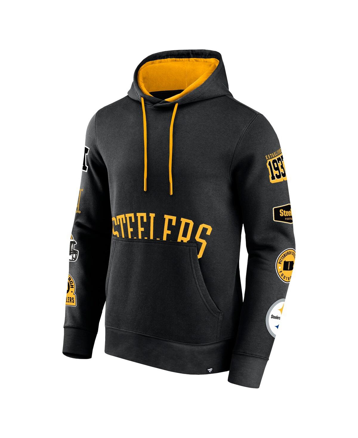 Shop Fanatics Branded Men's Black Pittsburgh Steelers Wild Winner Pullover Hoodie In Black,gold