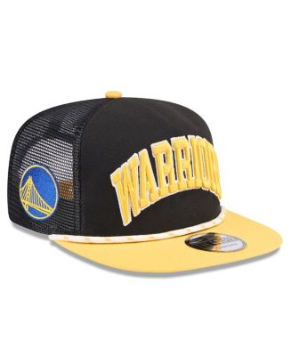 New Era Men's Black/Gold Golden State Warriors Throwback Team Arch ...