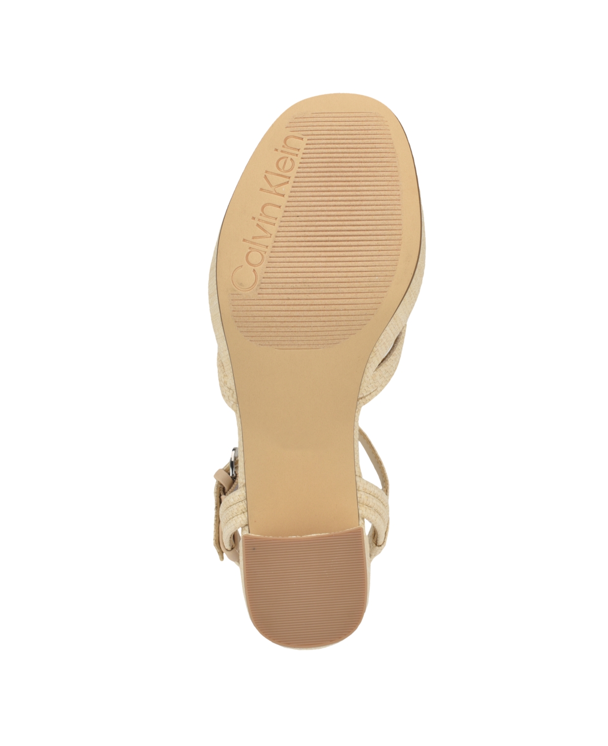 Calvin Klein Women's Lailly Strappy Platform Sandals - Light Natural - Manmade with Textile Sol