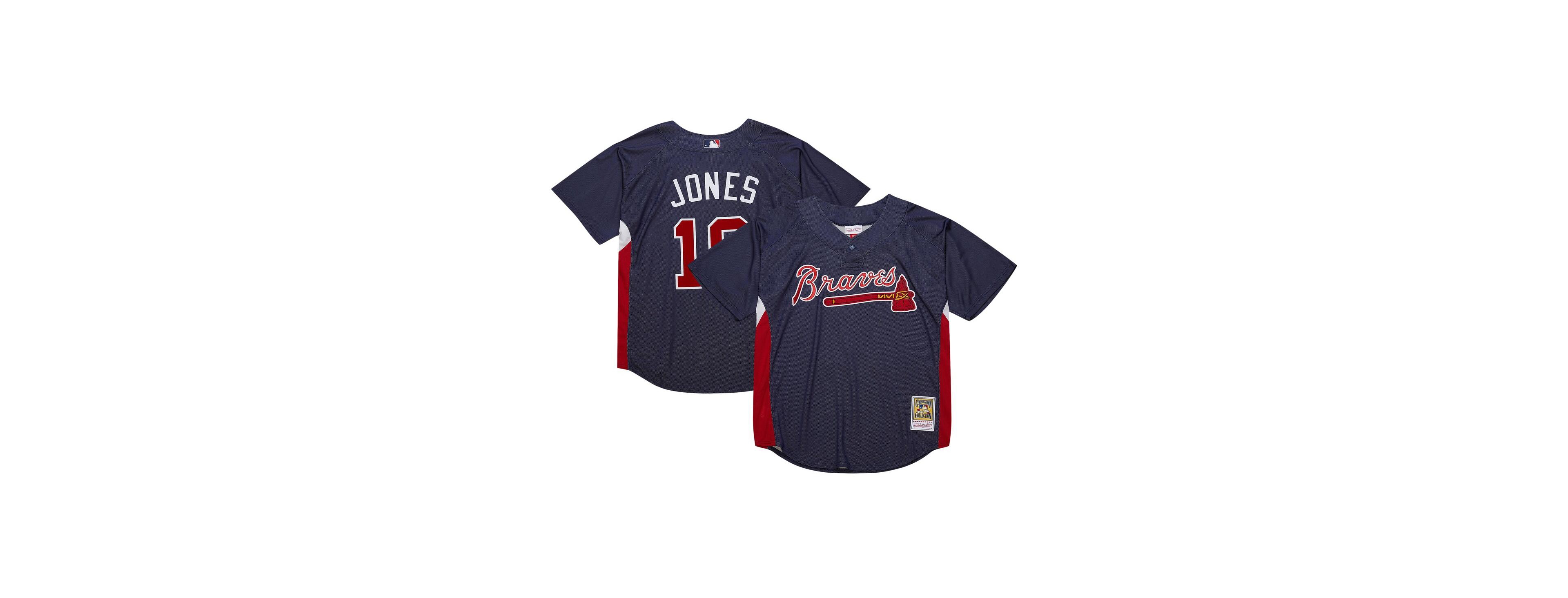 Mitchell Ness Men's Chipper Jones Navy Atlanta Braves Cooperstown Collection 2007 Batting Practice Jersey