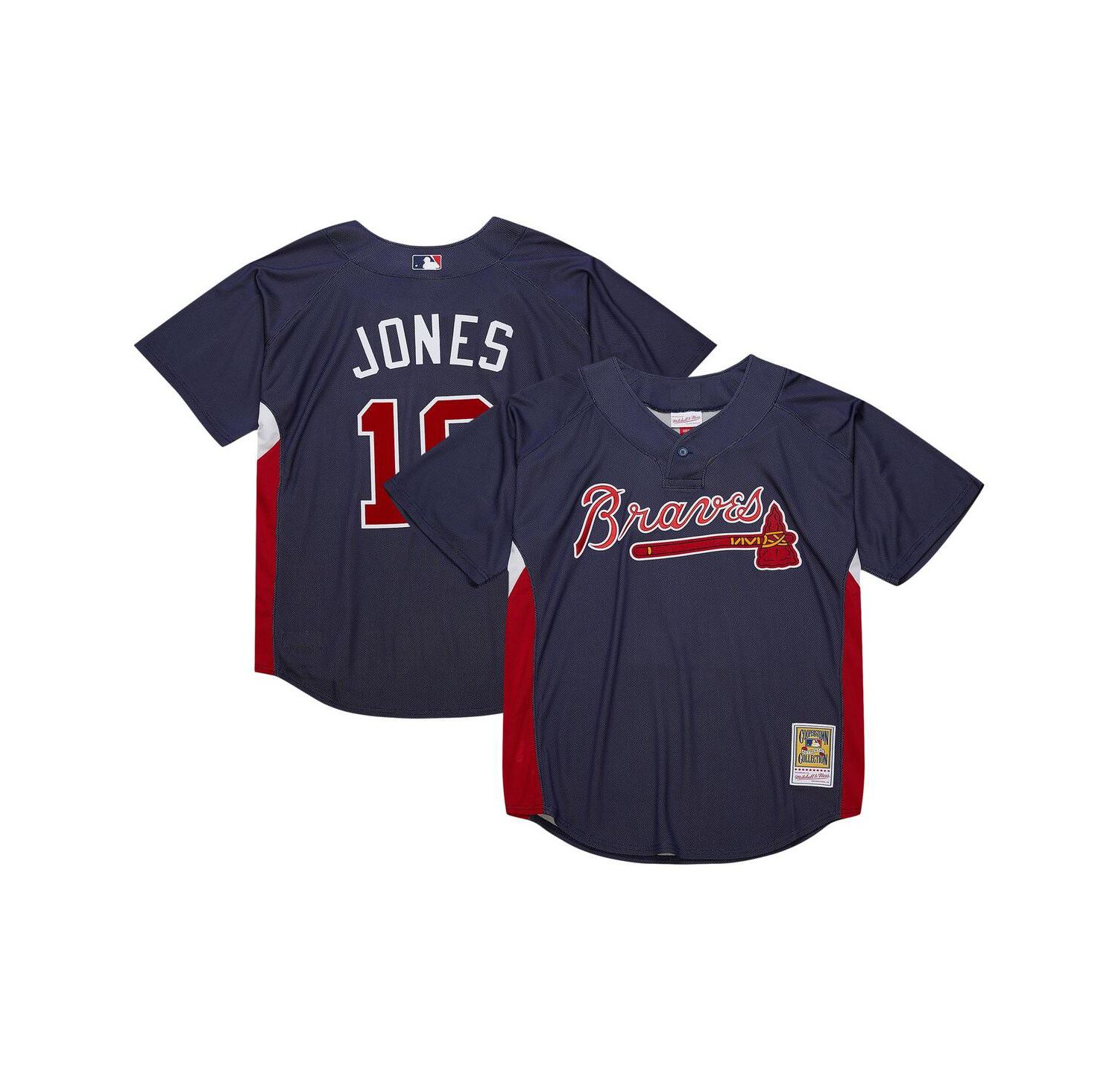 Mitchell Ness Men's Chipper Jones Navy Atlanta Braves Cooperstown Collection 2007 Batting Practice Jersey