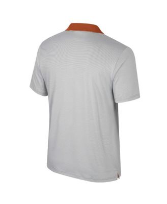 Men's Gray Texas Longhorns Big Tall Tuck Striped Polo