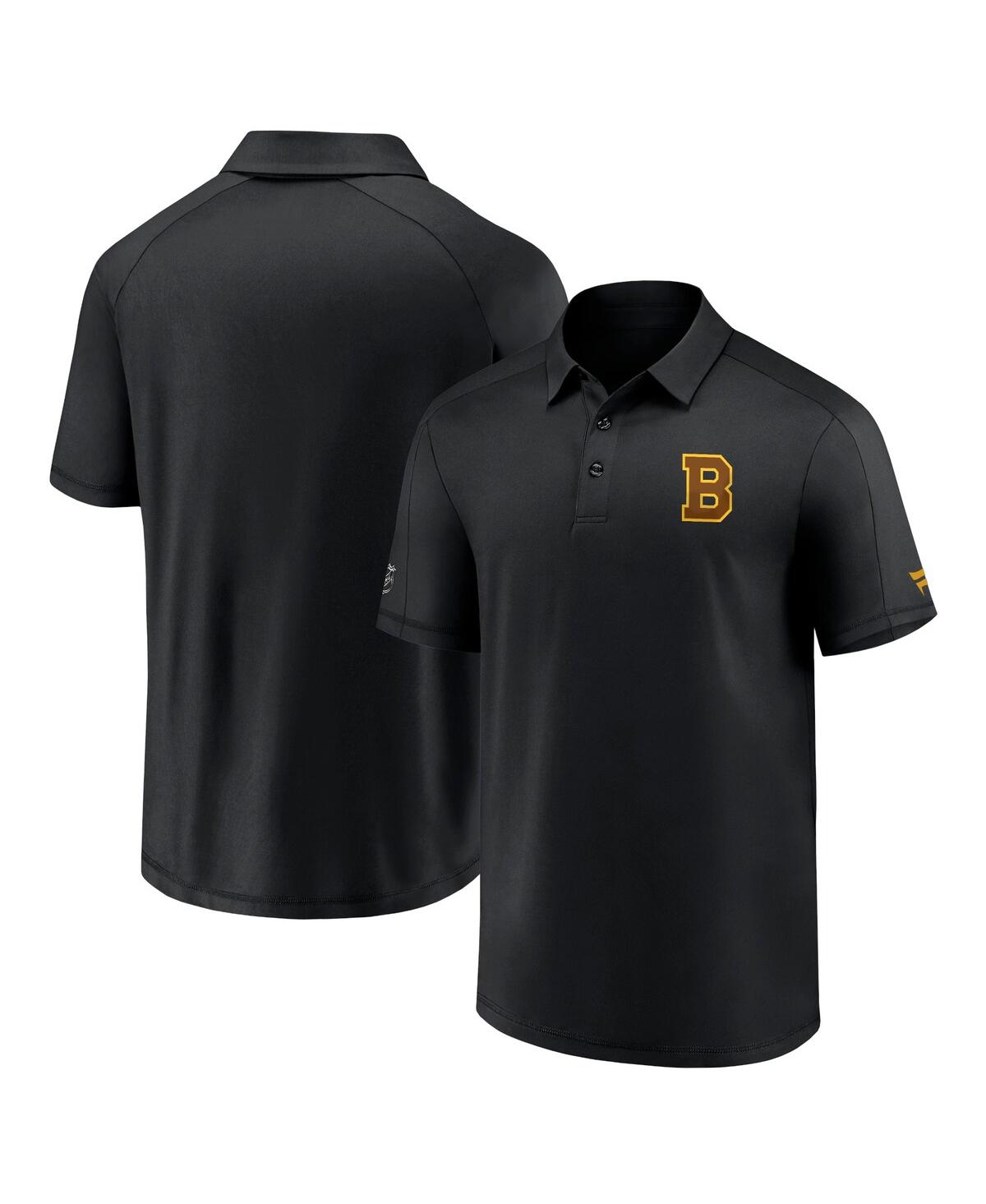 Branded Men's Black Boston Bruins Authentic Pro Logo Polo - Blak/blak