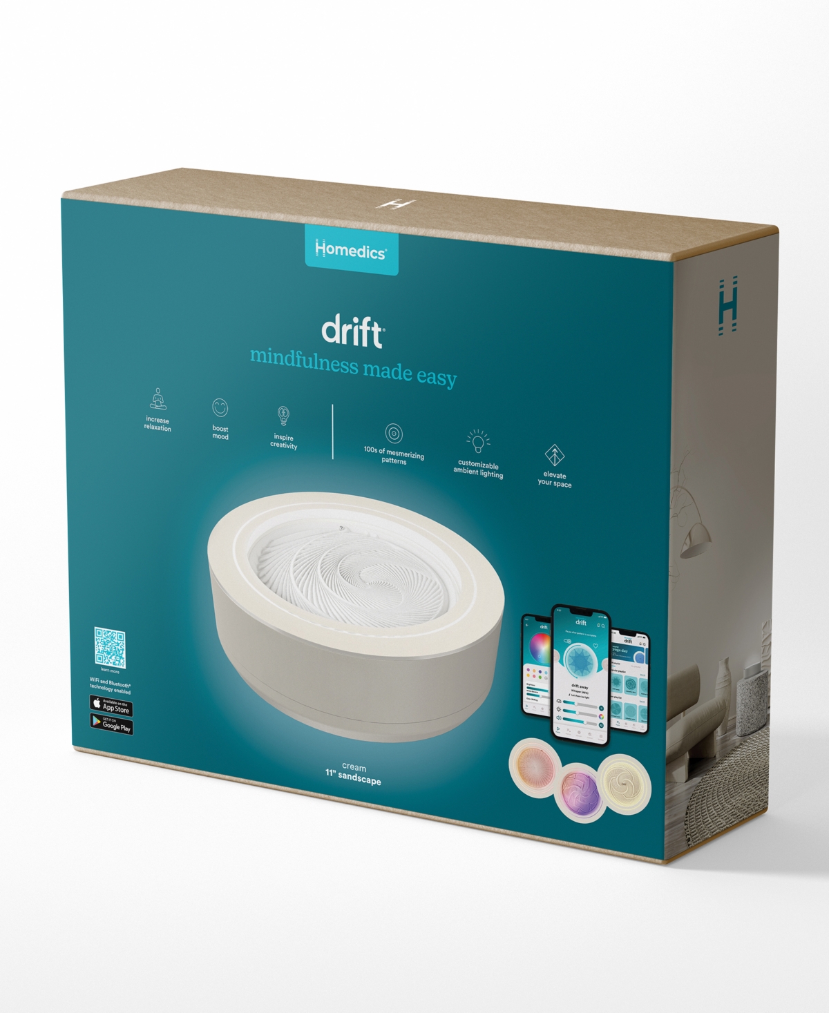 Homedics 11" Drift Sandscape In Cream