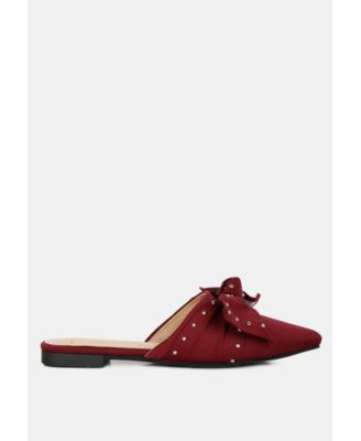 makeover studded bow flat mules
