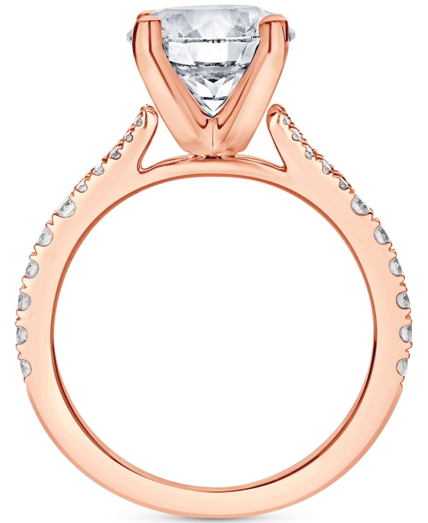 Certified Lab Grown Diamond Split Shank Engagement Ring (3-3/8 ct. t.w.) in 14k Gold