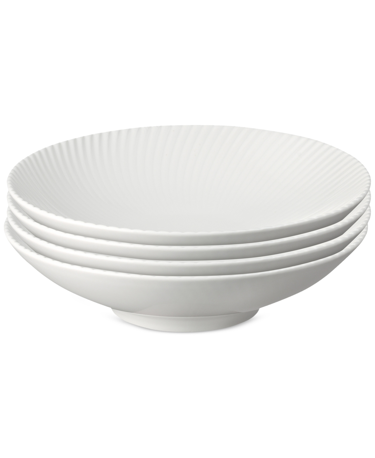 Arc Collection Porcelain Pasta Bowls, Set of 4 - Light Grey