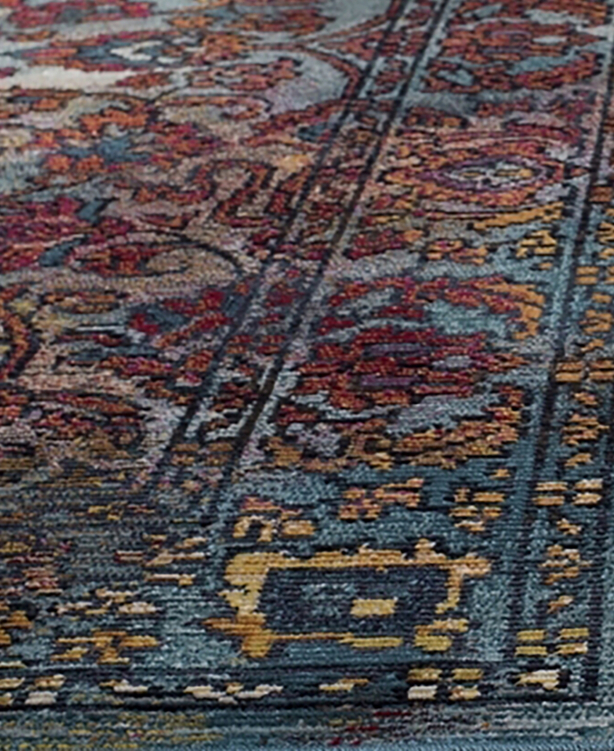 Safavieh Crystal CRS515and Orange Area Rug - Light Blue