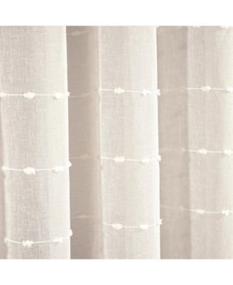 Farmhouse Textured Grommet Sheer Window Curtain Panels