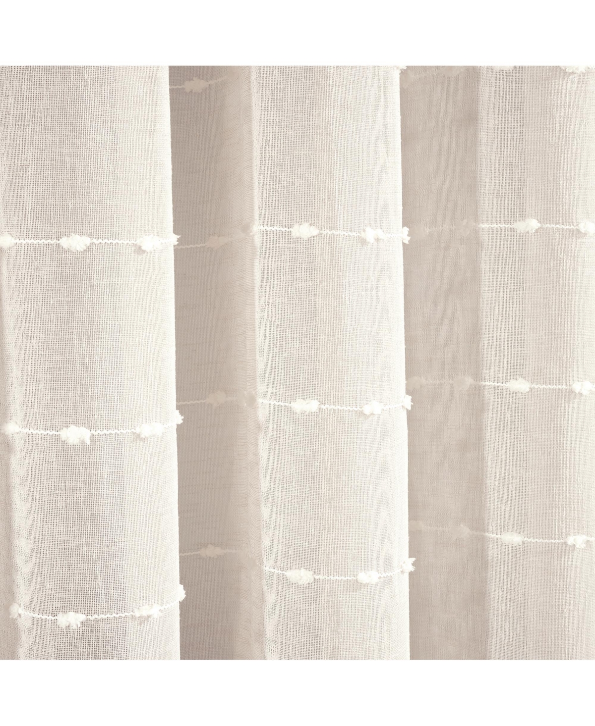 Lush Decor Farmhouse Textured Grommet Sheer Window Curtain Panels