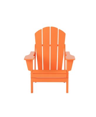 All-Weather Contoured Outdoor Poly Folding Adirondack Chair (Set of 4)