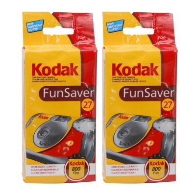 Fun Saver 35mm One-Time-Use Disposable Camera with Flash, 27 Exposures, 2-Pack