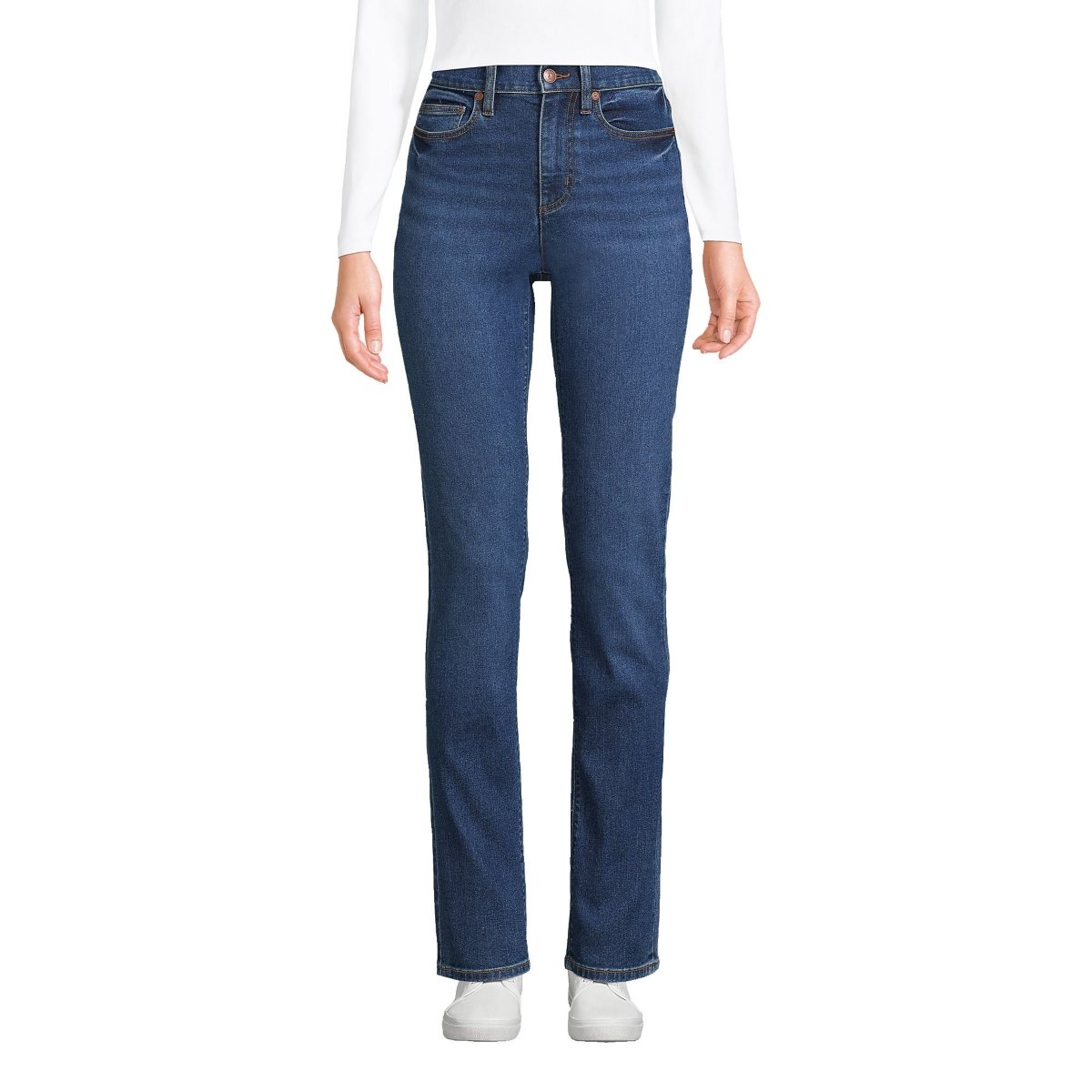 Petite Recover High Rise Straight Leg Blue Jeans - Indigo tide blue