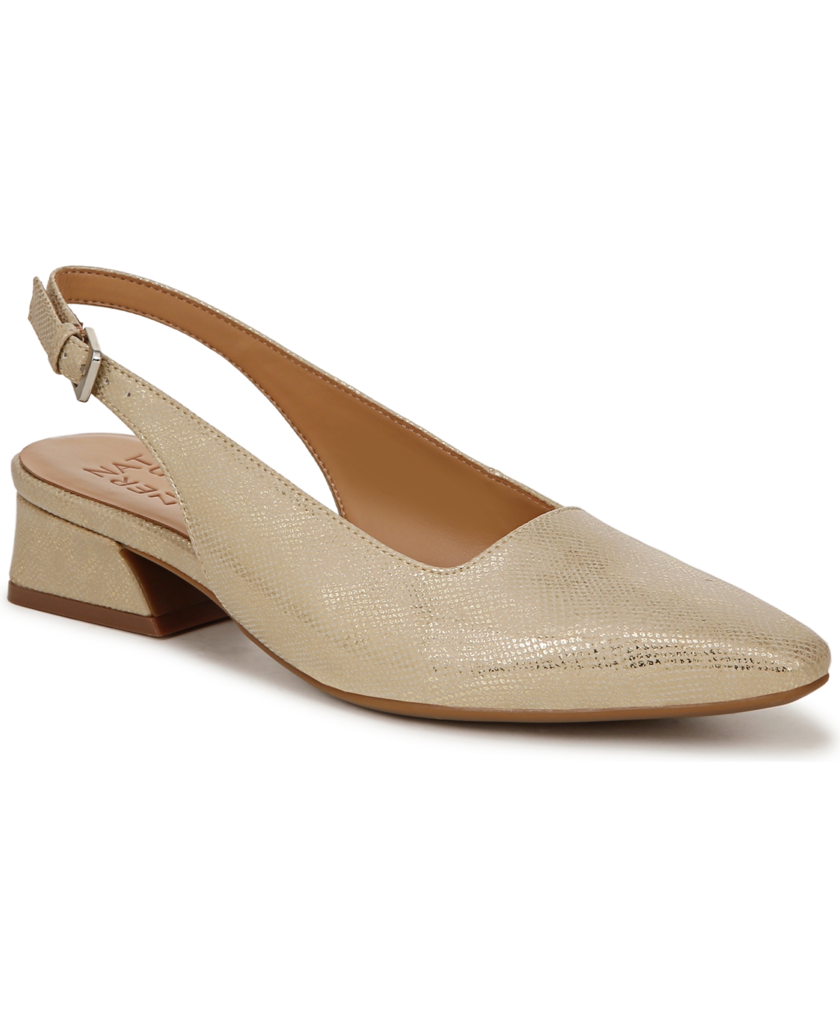 Naturalizer Ginger Slingbacks In Gold Faux Leather