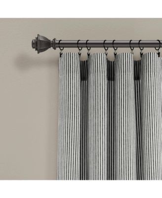 Vintage Stripe Yarn Dyed Cotton Window Curtain Panels