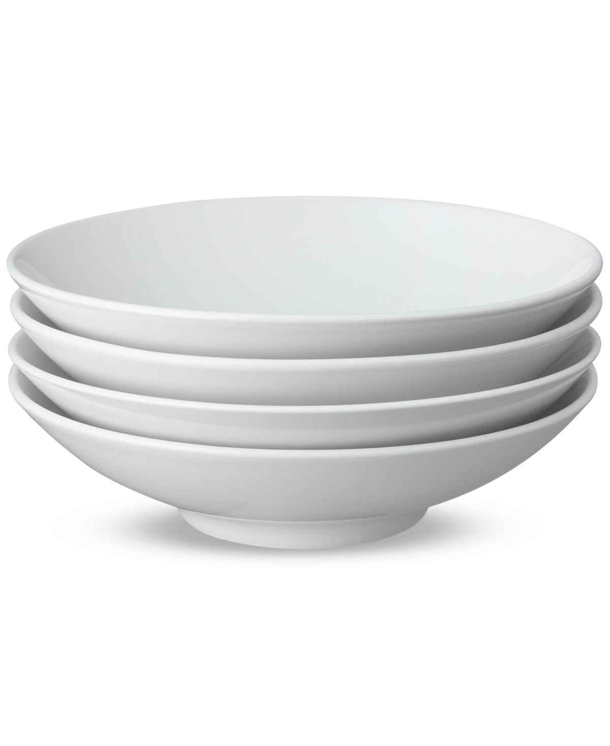 Classic White Porcelain Pasta Bowls, Set of 4 - White