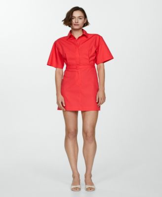 Mango belt shirt dress best sale