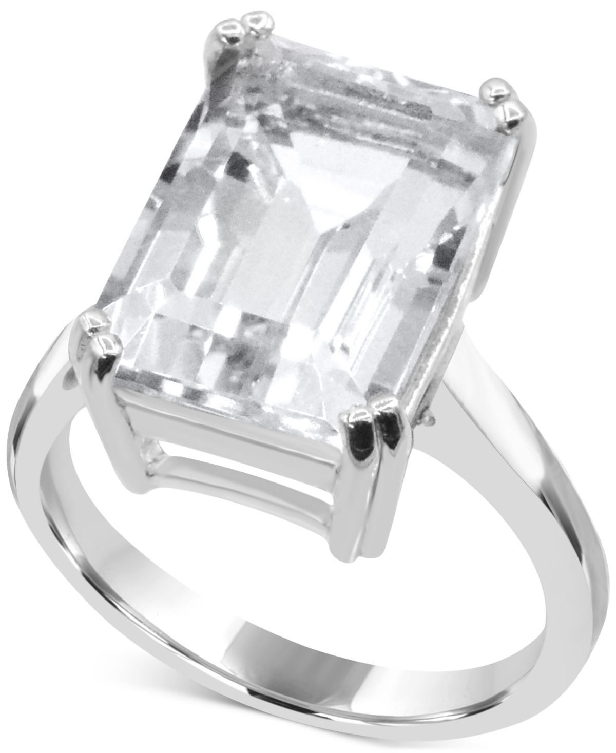 Black Onyx Emerald-Cut Statement Ring in 14k Gold-Plated Sterling Silver (Also  - White Quartz