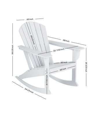Outdoor Patio Poly Adirondack Rocking Chair Rocker