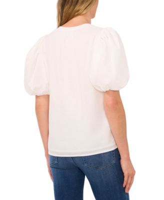 Women's Short-Puffed-Sleeve Blouse