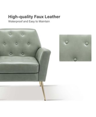 Modern Faux Leather Accent Chair for Living Room Bedroom