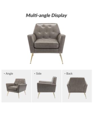 Modern Faux Leather Accent Chair for Living Room Bedroom