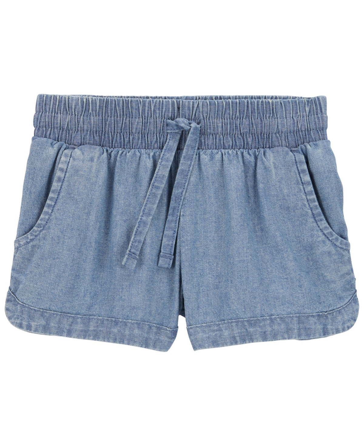 Carter's Babies' Toddler Girls Chambray Pull-on Sun Shorts In Med Blue