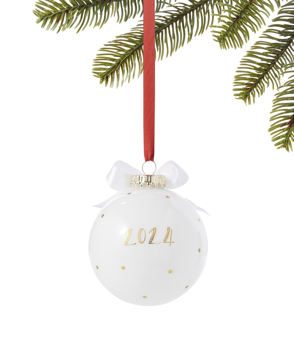 Holiday Lane Blessed Gold and White Ornament, Exclusively at Macy's
