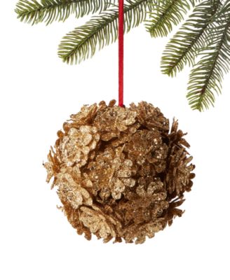 Holiday Lane - Burgundy & Blush Gold-Tone Flower Cluster Ornament