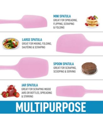 4pcs Silicone Spatula Set - Heat Resistant Silicone Tools for Cooking, Baking & Mixing