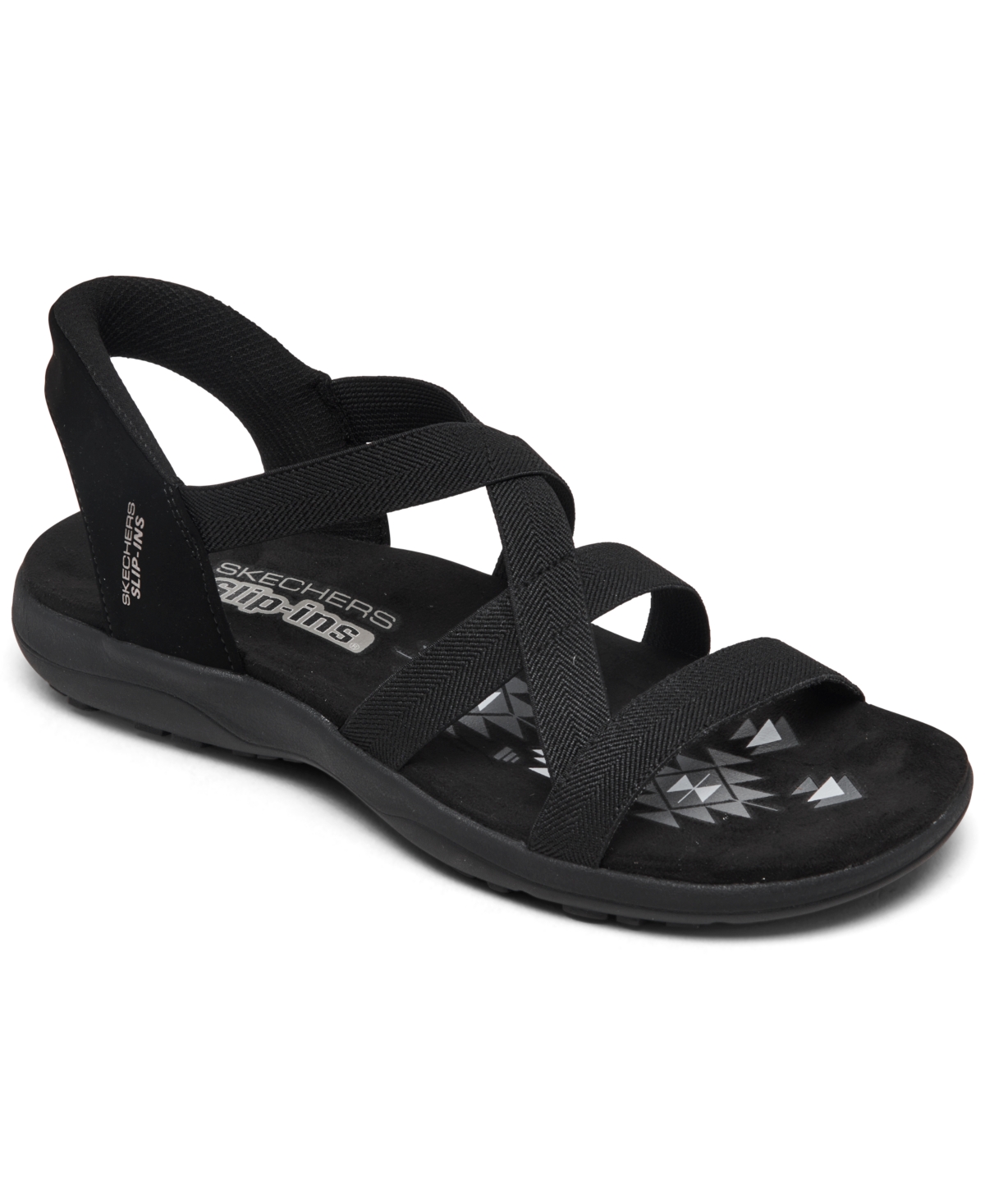 Women's Slip-ins: Reggae Slim - Stretch Flex Athletic Walking Sandals from Finish Line - Black/Black